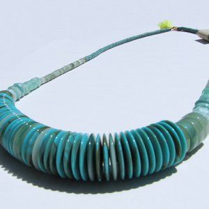 GORGEOUS Anthropologie Turquoise Reishii Bohemian Bead Necklace
